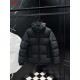 LOUIS VUITTON Monogram Jacquard Yoke Hooded Puffer Down Jacket 95% Duck Down Black Navy Unisex 2026AW
