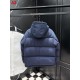 LOUIS VUITTON Monogram Jacquard Yoke Hooded Puffer Down Jacket 95% Duck Down Black Navy Unisex 2026AW