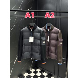 MONCLER Sleeve Pocket Knit Hybrid Stand Collar Down Jacket 95% Duck Down Black Brown Unisex 2026AW