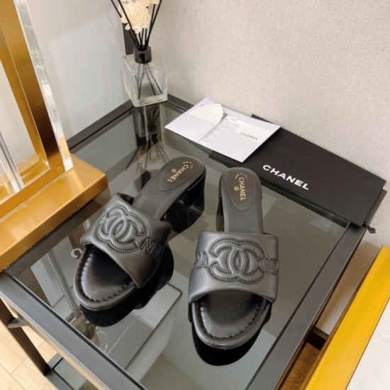Classic street style medium heel slippers 2022SS CHANEL Chanel Classic street style medium heel slippers 2022SS CHANEL Chanel