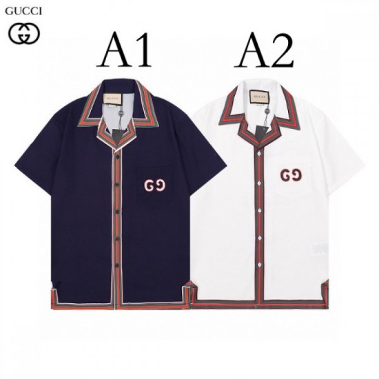 GUCCI Gucci 2022 men's short sleeve shirt latest trend fashion new arrival GUCCI Gucci 2022 men's short sleeve shirt latest trend fashion new arrival