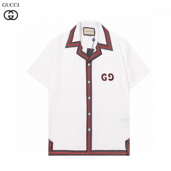 GUCCI Gucci 2022 men's short sleeve shirt latest trend fashion new arrival GUCCI Gucci 2022 men's short sleeve shirt latest trend fashion new arrival