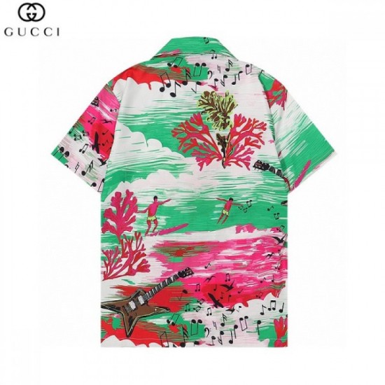 GUCCI Gucci 2022 men's short-sleeved shirt brand new work that can't wait for summer GUCCI Gucci 2022 men's short-sleeved shirt brand new work that can't wait for summer