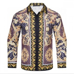 VERSACE Versace 2022 Men's Long Sleeve Shirt Super Fashionable Popularity