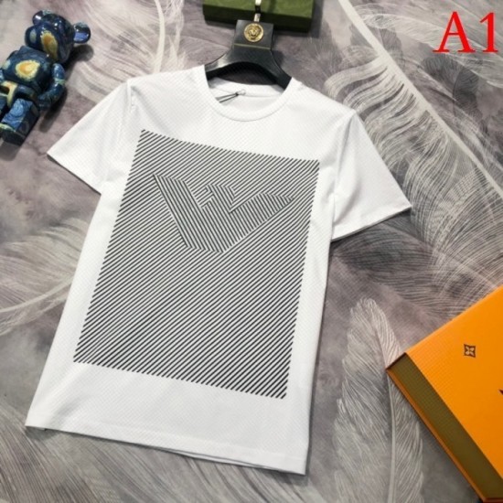 ARMANI Men's Short Sleeve T-shirt 2022 New Armani 2 colors to give an adult impression ARMANI Men's Short Sleeve T-shirt 2022 New Armani 2 colors to give an adult impression