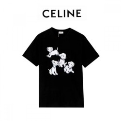 2022SS High overseas approval rating! CELINE Celine Men's and Women's Short Sleeve T-shirt