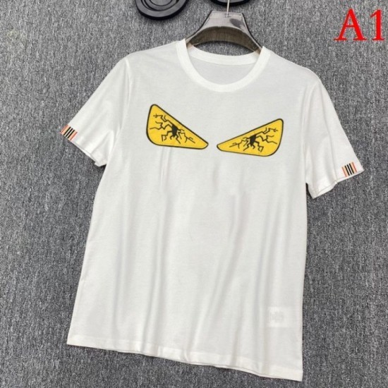 FENDI Men's Short Sleeve T-shirt 2022 New Eye-catching-Designed Fendi FENDI Men's Short Sleeve T-shirt 2022 New Eye-catching-Designed Fendi