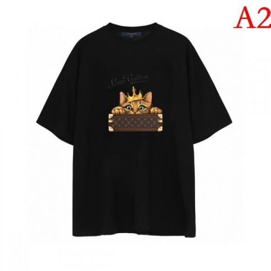 LOUIS VUITTON Men's Short Sleeve T-shirt 2022 New Cute Impression Louis Vuitton LOUIS VUITTON Men's Short Sleeve T-shirt 2022 New Cute Impression Louis Vuitton