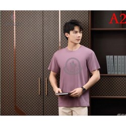 MONCLER Men's Short Sleeve T-shirt 2022 New Light and Comfortable Moncler Multicolor Selectable