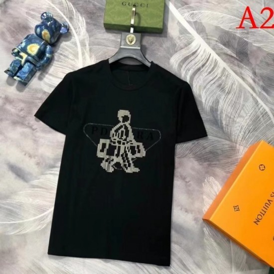 PRADA Men's Short Sleeve T-shirt 2022 New Very popular Prada PRADA Men's Short Sleeve T-shirt 2022 New Very popular Prada