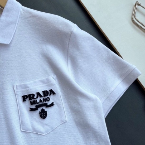PRADA Men's short-sleeved T-shirt 2022 New Moderate casual feeling Prada PRADA Men's short-sleeved T-shirt 2022 New Moderate casual feeling Prada