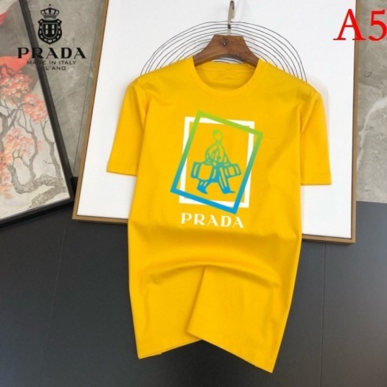 PRADA Men's short-sleeved T-shirt 2022 New sizes available Prada PRADA Men's short-sleeved T-shirt 2022 New sizes available Prada