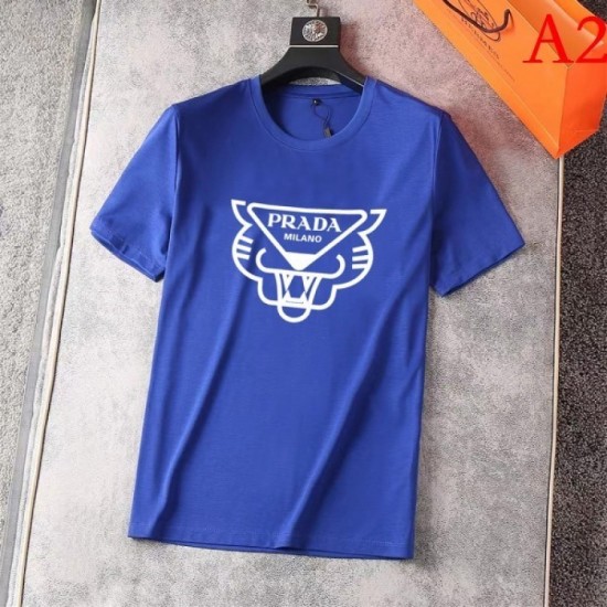 PRADA Men's Short Sleeve T-shirt 2022 New High Quality Cotton Prada PRADA Men's Short Sleeve T-shirt 2022 New High Quality Cotton Prada