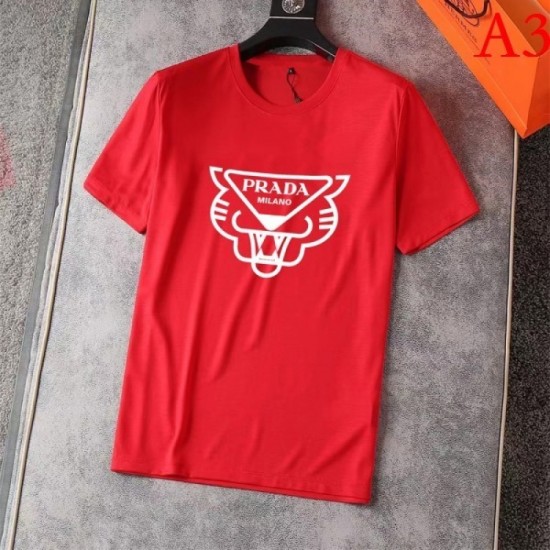 PRADA Men's Short Sleeve T-shirt 2022 New High Quality Cotton Prada PRADA Men's Short Sleeve T-shirt 2022 New High Quality Cotton Prada