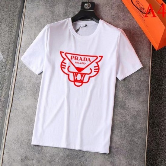 PRADA Men's Short Sleeve T-shirt 2022 New High Quality Cotton Prada PRADA Men's Short Sleeve T-shirt 2022 New High Quality Cotton Prada