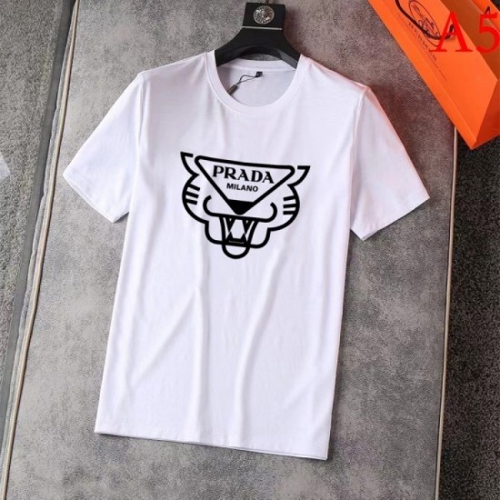 PRADA Men's Short Sleeve T-shirt 2022 New High Quality Cotton Prada PRADA Men's Short Sleeve T-shirt 2022 New High Quality Cotton Prada