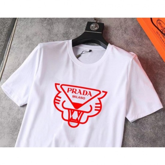 PRADA Men's Short Sleeve T-shirt 2022 New High Quality Cotton Prada PRADA Men's Short Sleeve T-shirt 2022 New High Quality Cotton Prada