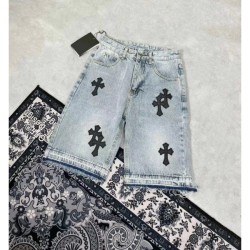 2022SS Outstanding freshness Men's and women's denim shorts CHROME HEARTS Chrome Hearts