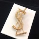 YSL Yves Saint Laurent Brooch with a retro atmosphere YSL Yves Saint Laurent Brooch with a retro atmosphere