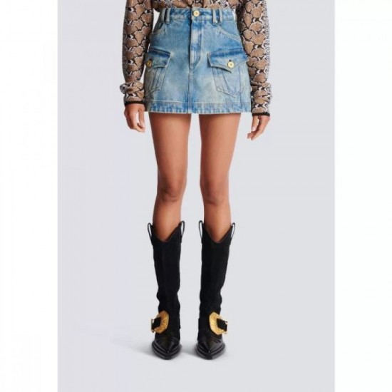 BALENCIAGA Elegant and stylish 2023FW denim skirt BALENCIAGA Elegant and stylish 2023FW denim skirt