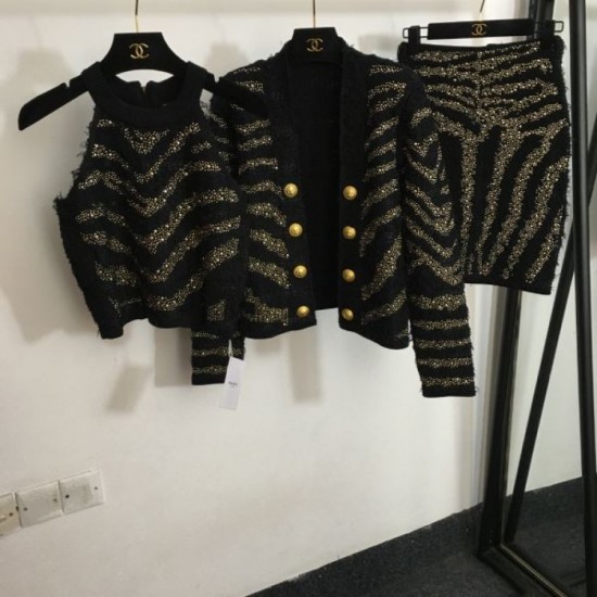 BALMAIN Balmain very popular model in Japan 2023FW knit 3-piece set BALMAIN Balmain very popular model in Japan 2023FW knit 3-piece set