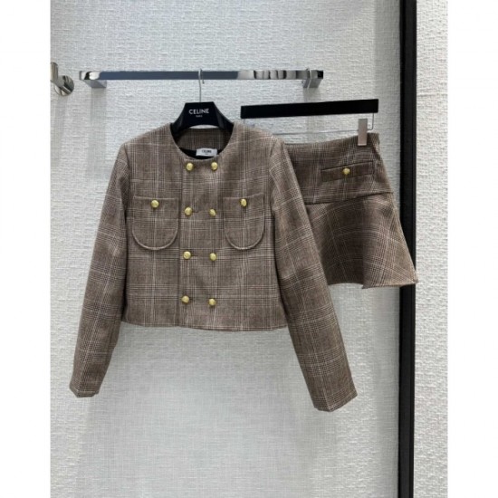 CELINE Celine spring latest work 2023SS jacket + half skirt top and bottom set CELINE Celine spring latest work 2023SS jacket + half skirt top and bottom set