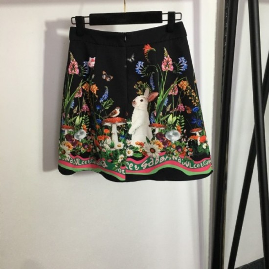 Seasonal design short sleeve shirt + high waist skirt top and bottom set 2023SS DOLCE & GABBANA Dolce & Gabbana Seasonal design short sleeve shirt + high waist skirt top and bottom set 2023SS DOLCE & GABBANA Dolce & Gabbana