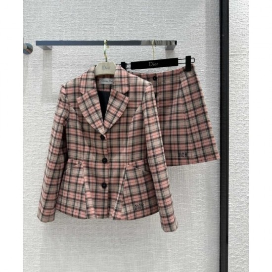 DIOR Spring Summer New 2023SS Peplum Blazer + Trapezoidal Skirt 2 Piece Setup DIOR Spring Summer New 2023SS Peplum Blazer + Trapezoidal Skirt 2 Piece Setup