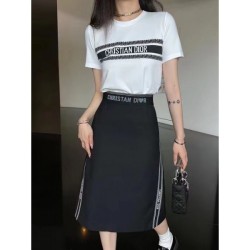 This summer's latest popular sale short-sleeved T-shirt + slit skirt top and bottom set 2023SS DIOR Dior
