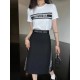 This summer's latest popular sale short-sleeved T-shirt + slit skirt top and bottom set 2023SS DIOR Dior This summer's latest popular sale short-sleeved T-shirt + slit skirt top and bottom set 2023SS DIOR Dior