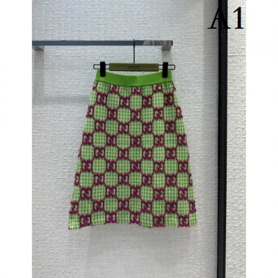 GUCCI Gucci Overwhelming Luxury 2023SS Houndstooth Knit Skirt GUCCI Gucci Overwhelming Luxury 2023SS Houndstooth Knit Skirt