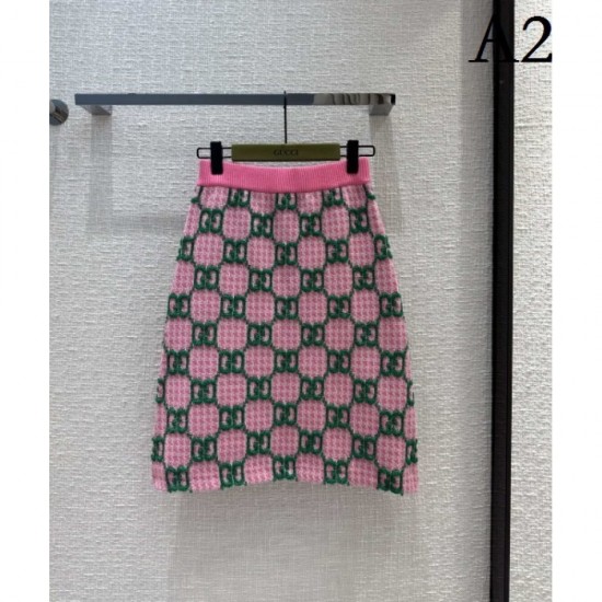 GUCCI Gucci Overwhelming Luxury 2023SS Houndstooth Knit Skirt GUCCI Gucci Overwhelming Luxury 2023SS Houndstooth Knit Skirt