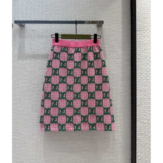 GUCCI Gucci Overwhelming Luxury 2023SS Houndstooth Knit Skirt GUCCI Gucci Overwhelming Luxury 2023SS Houndstooth Knit Skirt