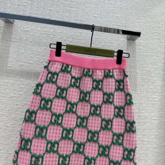 GUCCI Gucci Overwhelming Luxury 2023SS Houndstooth Knit Skirt GUCCI Gucci Overwhelming Luxury 2023SS Houndstooth Knit Skirt