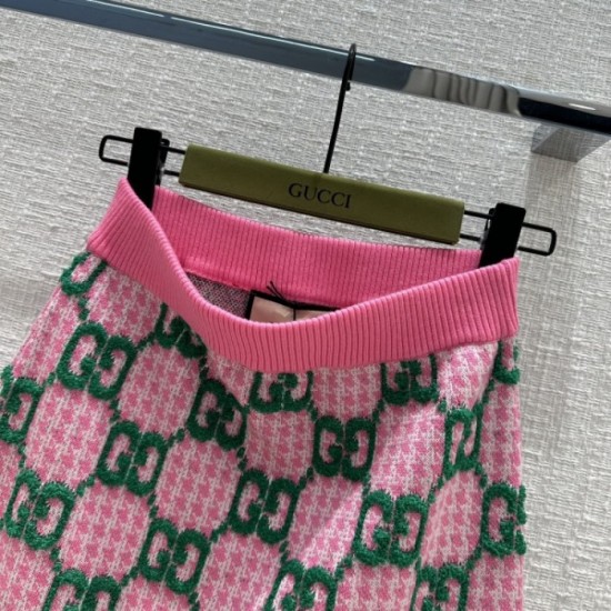 GUCCI Gucci Overwhelming Luxury 2023SS Houndstooth Knit Skirt GUCCI Gucci Overwhelming Luxury 2023SS Houndstooth Knit Skirt