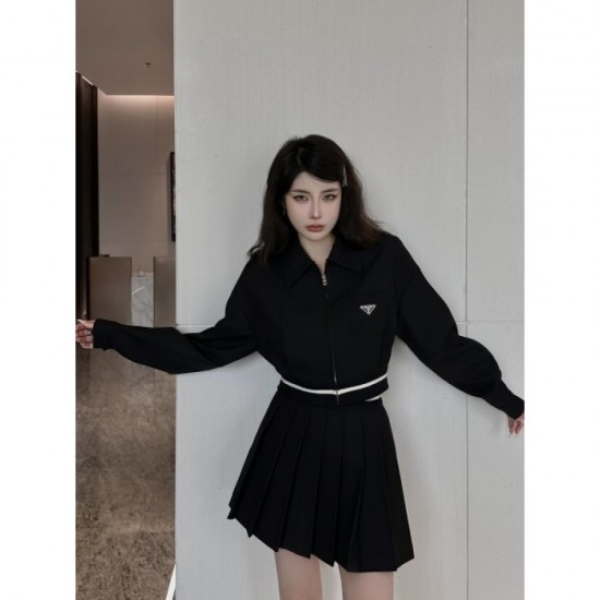PRADA Prada New Item 2023SS Casual Coat + Pleated Skirt 2 Piece Setup PRADA Prada New Item 2023SS Casual Coat + Pleated Skirt 2 Piece Setup