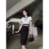 Summer-like new arrival short-sleeved T-shirt + tight skirt top and bottom set 2023SS PRADA Prada