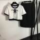 Summer-like new arrival short-sleeved T-shirt + tight skirt top and bottom set 2023SS PRADA Prada Summer-like new arrival short-sleeved T-shirt + tight skirt top and bottom set 2023SS PRADA Prada