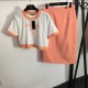Summer-like new arrival short-sleeved T-shirt + tight skirt top and bottom set 2023SS PRADA Prada Summer-like new arrival short-sleeved T-shirt + tight skirt top and bottom set 2023SS PRADA Prada