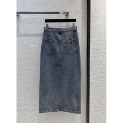 2023FW PRADA Prada new winter denim skirt that attracts attention