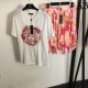 Satisfying new summer short-sleeved T-shirt + pleated skirt top and bottom set 2023SS VERSACE Versace Satisfying new summer short-sleeved T-shirt + pleated skirt top and bottom set 2023SS VERSACE Versace