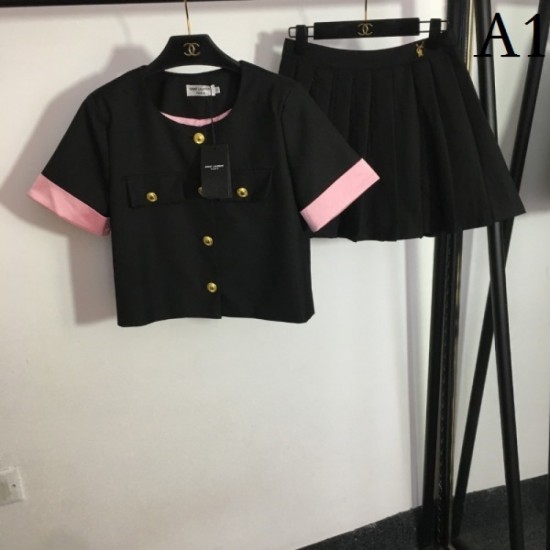Celebrity Favorite Blazer + Pleated Skirt Lower Set 2023SS YSL Yves Saint Laurent Celebrity Favorite Blazer + Pleated Skirt Lower Set 2023SS YSL Yves Saint Laurent