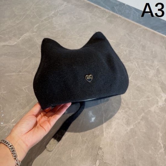 2023FW hat MIU MIU Miu Miu has a bright atmosphere 2023FW hat MIU MIU Miu Miu has a bright atmosphere