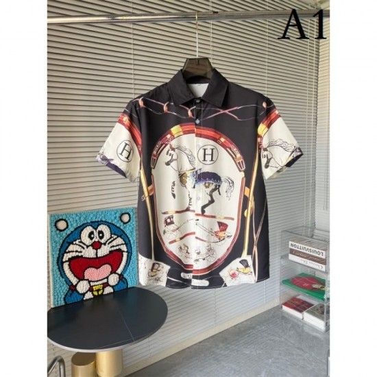 2023SS latest fashionable logo short-sleeved shirt HERMES Hermes 2023SS latest fashionable logo short-sleeved shirt HERMES Hermes