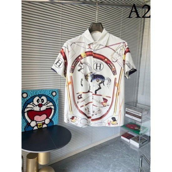 2023SS latest fashionable logo short-sleeved shirt HERMES Hermes 2023SS latest fashionable logo short-sleeved shirt HERMES Hermes
