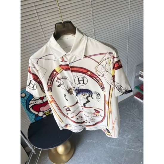 2023SS latest fashionable logo short-sleeved shirt HERMES Hermes 2023SS latest fashionable logo short-sleeved shirt HERMES Hermes