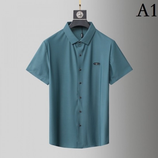 2023SS Unique spring and summer coordination short-sleeved shirt PRADA Prada 2023SS Unique spring and summer coordination short-sleeved shirt PRADA Prada