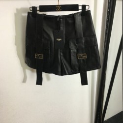 2023FW Genuine leather pants FENDI Style packed with charm