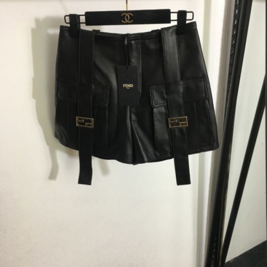 2023FW Genuine leather pants FENDI Style packed with charm 2023FW Genuine leather pants FENDI Style packed with charm