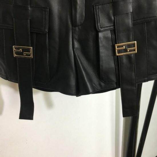 2023FW Genuine leather pants FENDI Style packed with charm 2023FW Genuine leather pants FENDI Style packed with charm